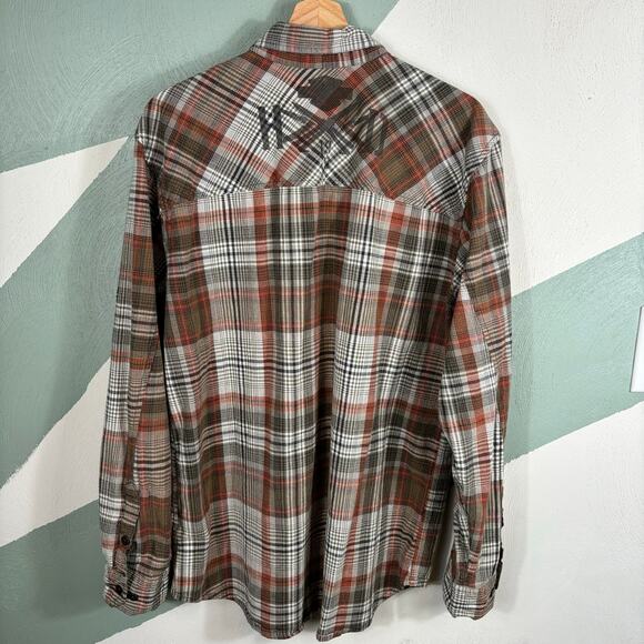 Harley Davidson Mens Long Sleeve Shirt Large Button Up Plaid Pocket Motorcycle - Picture 9 of 9